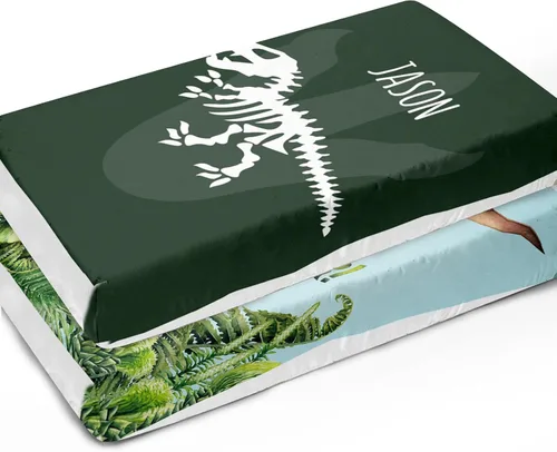 Miniatura 10 de Sábanas verdes personalizadas para cuna, sábana bajera ajustable de bebé con nombre personalizado para funda de colchón de cuna estándar, paquete