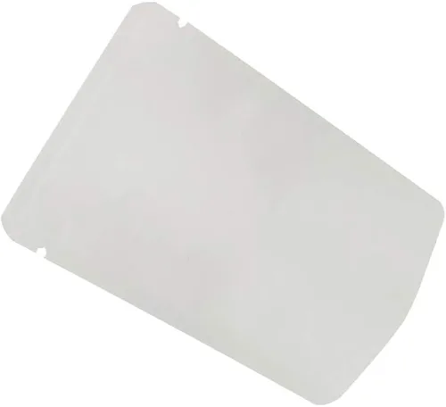 Miniatura 5 de 100 bolsas de papel kraft Mylar con parte inferior abierta plana con muescas de desgarro para kit de viaje de paquete de muestra