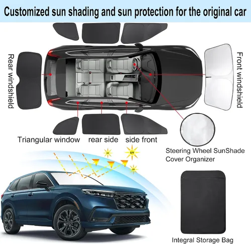 Miniatura 3 de TINGLU Parasoles para Ventanas para Mazda 3 2019-2026 Accesorios Coche Ventanas Laterales Completas Parabrisas Triangular Trasero Protector Solar