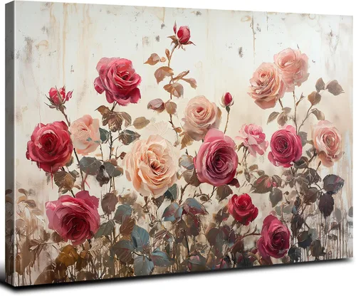 Miniatura 27 de Arte de pared abstracto de flores blancas azules y doradas, decoración de pared azul marino y dorado, marmoleado de flores silvestres