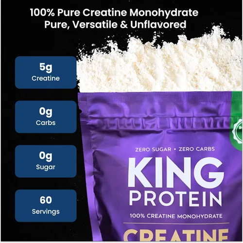Miniatura 2 de Polvo de monohidrato de creatina 100% puro sin sabor 0.16 oz por porción Vegano y sin azúcar Creapure® monohidrato creatina en polvo y cuchara