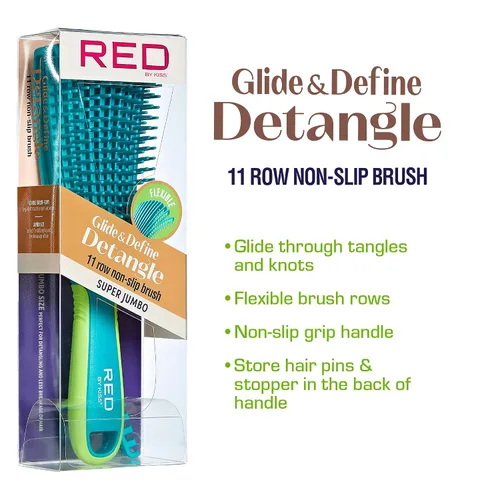 Miniatura 2 de Red by Kiss Cepillo desenredante antideslizante Glide & Define para cabello natural (Super Jumbo)