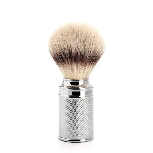 Miniatura 2 de MÜHLE Cepillo de afeitar tradicional de fibra Silvertip negro/cromo Accesorio de afeitado de lujo para hombres
