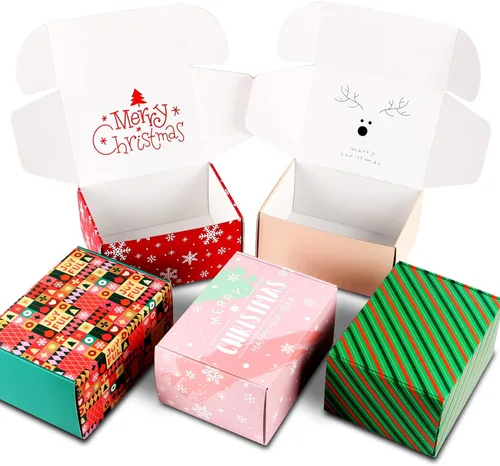 Miniatura 10 de Paquete de 50 cajas de envío pequeñas de cartón, cajas de estraza, cajas de regalo (4 x 6 x 2 pulgadas, color blanco)