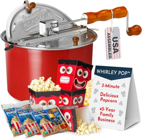 Miniatura 12 de Whirley - Máquina original de palomitas de maíz – Máquina de palomitas de maíz de 3 minutos para la noche de cine en casa y aperitivos nocturnos