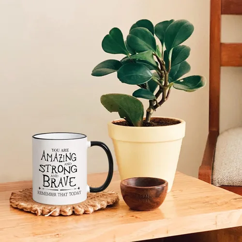 Miniatura 3 de Cabtnca Taza de café inspiradora - You're Amazing And Strong And Brave, regalo fuerte para mujer, regalo de agradecimiento para hombres, 11 onzas