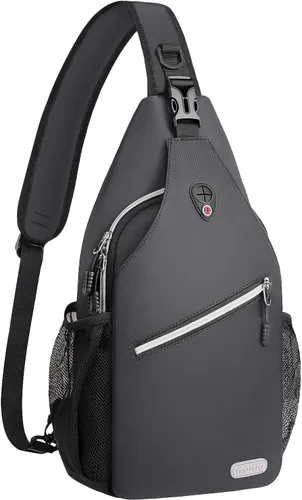 Mosiso - Mochila bandolera multiusos, para viajes, senderismo, etc. Gris espacial
