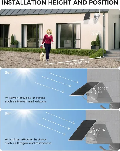 Miniatura 8 de Hiseeu - Cámara solar inalámbrica para exteriores, sistema de cámara de seguridad para el hogar, WiFi de 2.4G y 5G, kit de 4 cámaras de 4MP