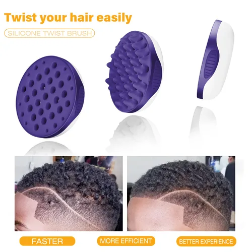 Miniatura 4 de WTTORDE Cepillo de silicona para cabello rizado, afro y ondulado, herramienta de onda de dos caras para estilos largos y cortos, peines grandes