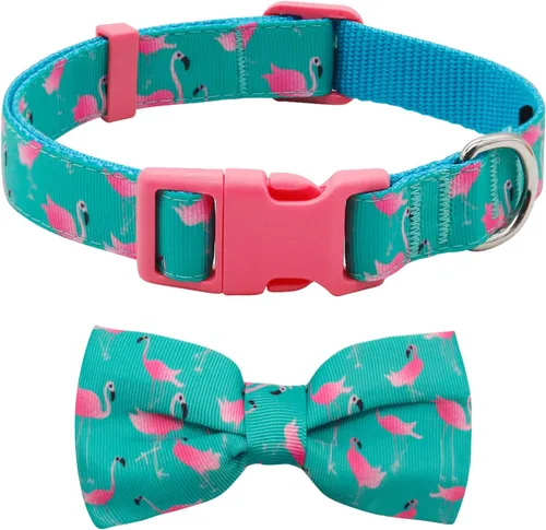 Miniatura 22 de azuza Collar de perro con pajarita, collar de perro suave y cómodo con lazo, patrones divertidos y color brillante para perros pequeños D#Fruta-Piña