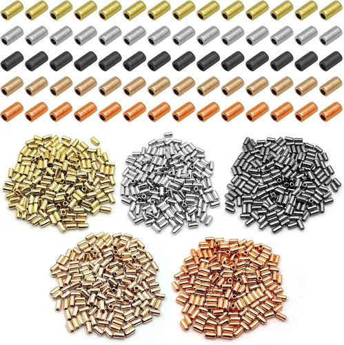 Miniatura 8 de 1000 cuentas espaciadoras redondas planas para manualidades, cuentas de disco de 5 colores para hacer joyas, pulseras, collares, aretes