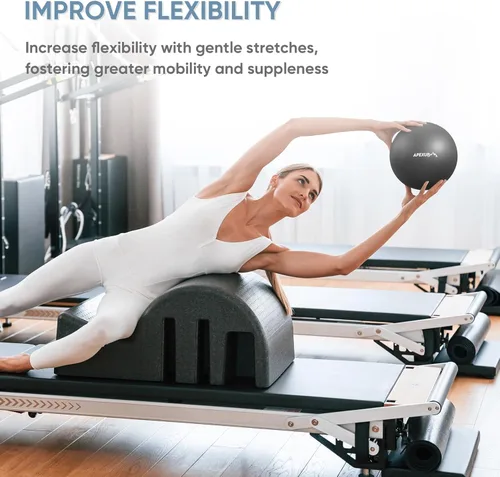 Miniatura 9 de APEXUP 9 Inch Pilates Ball Small Exercise Ball for Yoga, Fitness, Balance, Core Workout, Physical Therapy Rosa