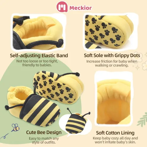 Miniatura 5 de Bonitos y seguros zapatos de Save Beautiful Cute de dibujos animados para bebé, unisex, forrados, de algodón antideslizante y suela suave