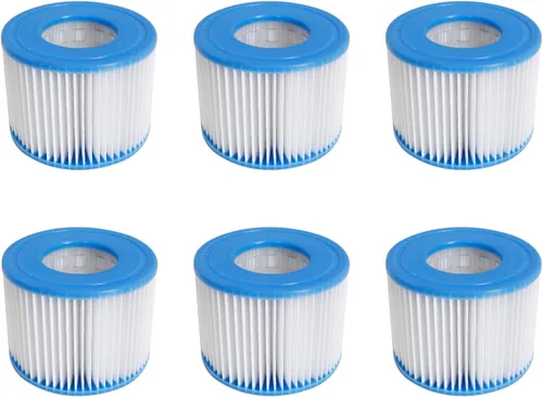 Cartucho de filtro para bañera de hidromasaje tamaño VI para Bestway, Lay-Z-Spa, Coleman SaluSpa 90352E 58323, paquete de 6