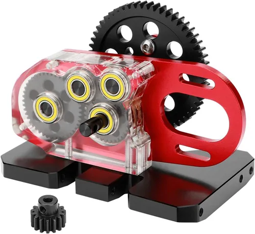 Miniatura 7 de Acrílico LCG 2. Caja de cambios de sobremarcha de baja transmisión con placa deslizante y engranaje de motor 15T para 1/10 AXIAL SCX10 I II RC