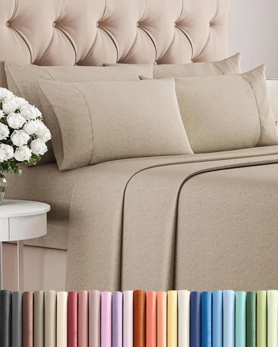 Miniatura 61 de Juego de sábanas Queen de 6 piezas, sábanas tamaño Queen, ropa de cama suave de lujo de hotel, refrescante, cómoda y transpirable, 1 encimera, 1 26