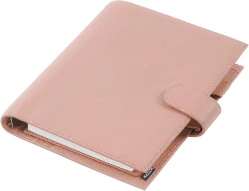 Miniatura 18 de Moterm A5 Luxe Rings Planner - Organizador de carpeta de cuero genuino (Pebble-Negro, argolla de 1.18 pulgadas (30 mm))