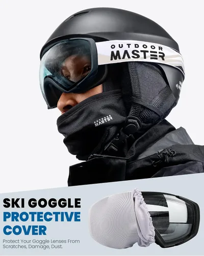 Miniatura 6 de OutdoorMaster Gafas de esquí con cubierta, gafas de nieve para snowboard OTG antivaho Juventud Vlt 99.1%