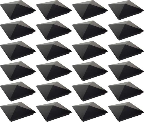 Miniatura 22 de Tapa de aluminio en forma piramidal para postes de madera, color negro (4 unidades)