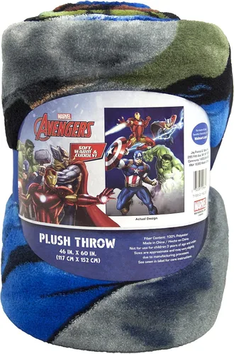 Miniatura 2 de Marvel Avengers 2 Cobija de felpa, 50 x 60 pulgadas, S Azul - Coches