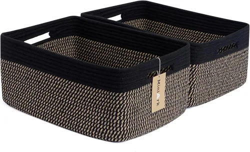Miniatura 32 de MiniArk Cestas grandes de almacenamiento para estantes, organizadores de armario, para ropa, manta, toallas, guardería, caja de juguetes, cestas