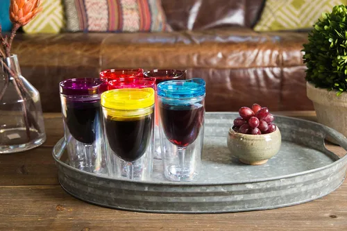 Miniatura 7 de STRATA CUPS Vaso de vino aislado con tapa (juego de 10) calcomanías de nombre – Copas de vino de plástico acrílico para exteriores, vasos de 10