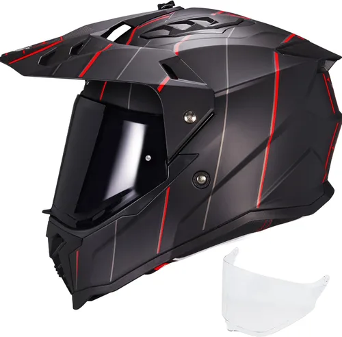 Miniatura 12 de VCOROS Adventure - Casco de motocicleta todoterreno VS-908 para ATV, bicicleta de tierra y motocross, de cara completa para adultos, aprobado por DOT