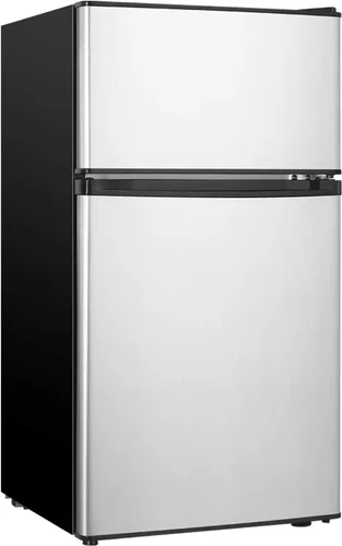 HAILANG Mini refrigerador con congelador, refrigerador compacto de 3.2 pies cúbicos, mini refrigerador con 2 puertas para dormitorio, oficina,