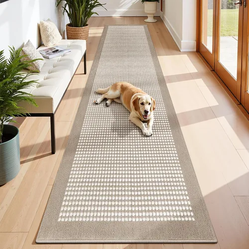 Miniatura 32 de Ileading Alfombra de pasillo de lavandería de 2 x 6 pies, antideslizante, con parte trasera de goma, lavable a máquina, alfombra gris