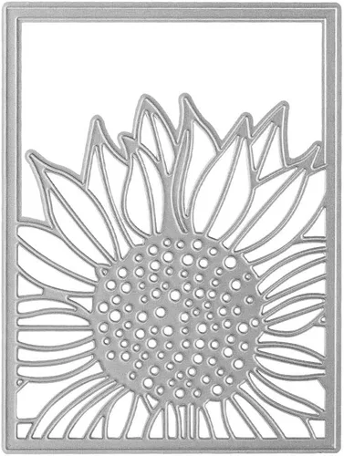 Moldes de plantilla de plantilla de plantilla con marco de girasol, troqueles para hacer tarjetas, álbumes, álbumes de recortes, manualidades,
