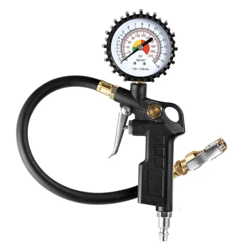CZC AUTO Inflador Desinflador de Neumáticos Indicador de Presión de Aire con Manguera de Goma, Calibre de Inflado de Rueda de Dial de 2-1/2 Pulgadas