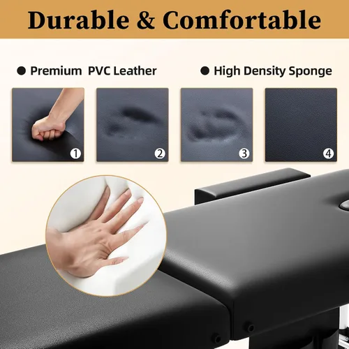 Miniatura 4 de civama Mesa de Masaje Cama de Masaje Portátil, 26 Libras Peso Ligero 2 Secciones Plegable Cama de Tatuaje Cuidado Facial Spa Cama de Pestañas Altura