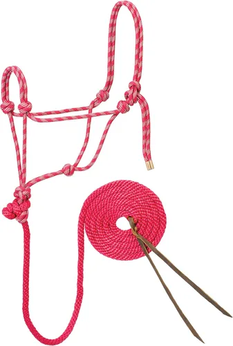 Miniatura 2 de Weaver Leather Cuerda trenzada de diamante halter y plomo Rosa brillante/Oro/Turquesa