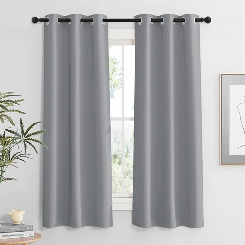 Miniatura 63 de RYB HOME Cortinas opacas de cocina de 36 pulgadas de largo, tratamiento de privacidad para ventanas pequeñas, aislamiento térmico, telón de fondo