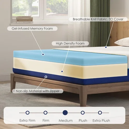 Miniatura 6 de Colchón Twin de 6 pulgadas para niños, litera o cama alta, colchón de espuma viscoelástica para alivio de presión, colchón con infusión de gel