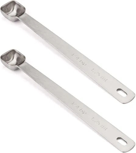 Miniatura 10 de 1 cucharadita de 1/4 (1/4 cucharadita, 1/12 cucharadas, 0.0 fl oz) Cuchara medidora de un solo tazón cuadrado, cucharas pequeñas individuales