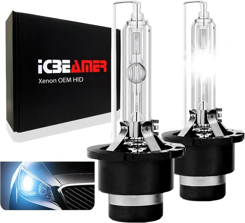 Miniatura 8 de ICBEAMER 10000K D1R D1C D1S Xenon HID Reemplazo directo Reemplazar bombillas de luz baja para faros delanteros de fábrica OEM [Color: azul]