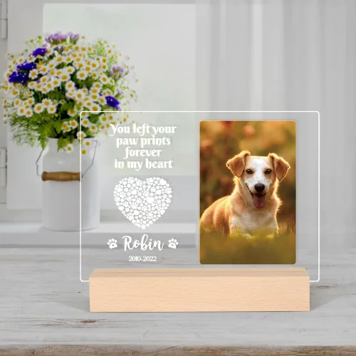 Miniatura 8 de Regalos conmemorativos personalizados para perros por pérdida de perro, regalos conmemorativos para mascotas para perros y gatos, placa fotográfica