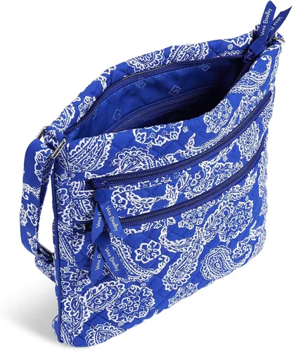 Miniatura 4 de Vera Bradley Cotton Collegiate Triple Zip Hipster Crossbody Purse (Multiple Teams Available)