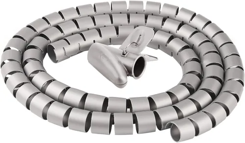 Miniatura 8 de Funda organizadora para cables, tubo en espiral, para el hogar, oficina, PC, TV (longitud negra, 59 pulgadas de diámetro, 1.1 pulgadas)