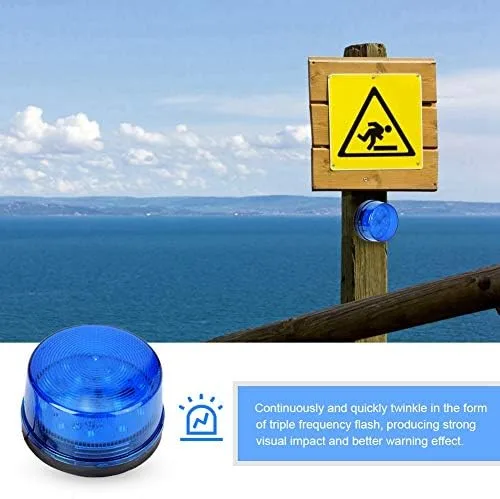 Miniatura 4 de Tangxi LED azul 12V advertencia de emergencia intermitente luz estroboscópica de seguridad para advertencias de bloqueo, alarmas antirrobo