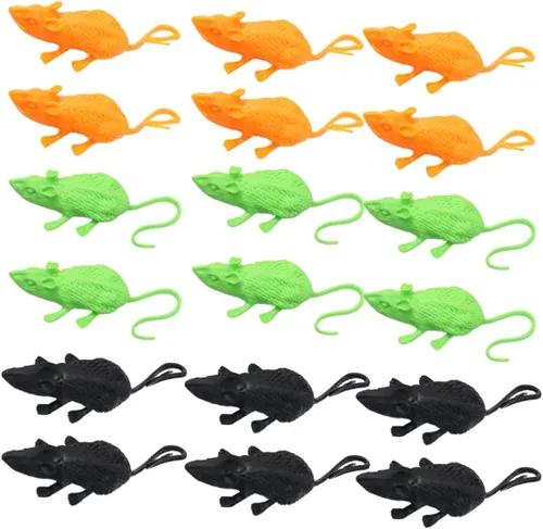 Garneck 18 piezas de simulación de ratón de Halloween accesorios decorativos para fiestas espeluznantes realistas y ratones para decoraciones