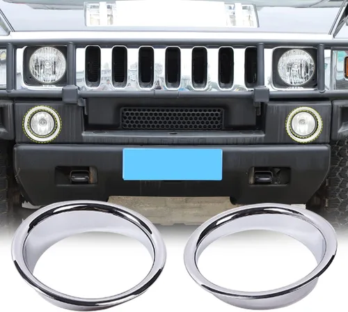 Cubiertas de biseles para anillo de luz antiniebla para parachoques delantero, moldura para Hummer H2 2003-2009, accesorios protectores de lámpara