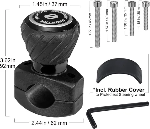 Miniatura 4 de Spurtar - Pomo giratorio para volante, universal, con función de seguridad para automóviles, camiones, carretillas elevadoras, tractores, botes