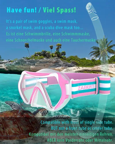 Miniatura 6 de Kids Swim Mask Goggles, Swimming Dive Snorkel Mask with Nose Cover Fabric Strap for Kids Boy Girls