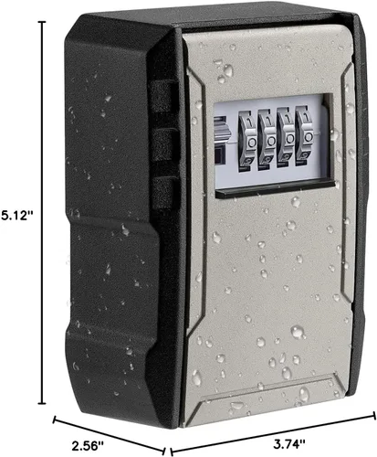 Miniatura 8 de UPGRADE - Caja de bloqueo de llaves de gran capacidad, resistente a la intemperie, para llaves de automóvil, llavero, llaves de casa, caja de Gris