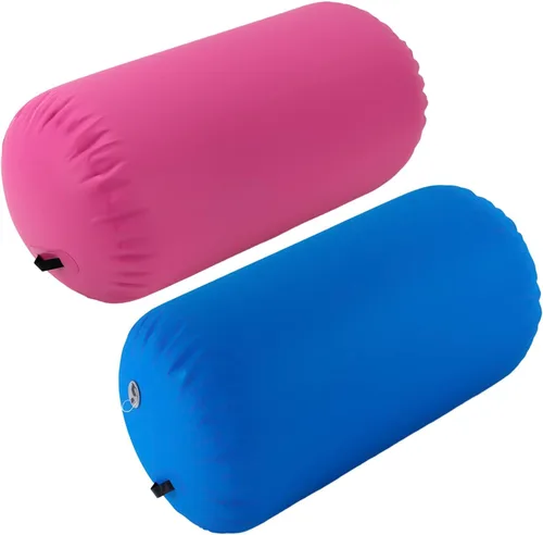Colchoneta inflable de gimnasia de 39.4 x 23.6 in, color azul/rosa, para uso doméstico, yoga, entrenamiento, animadoras, diversión acuática con