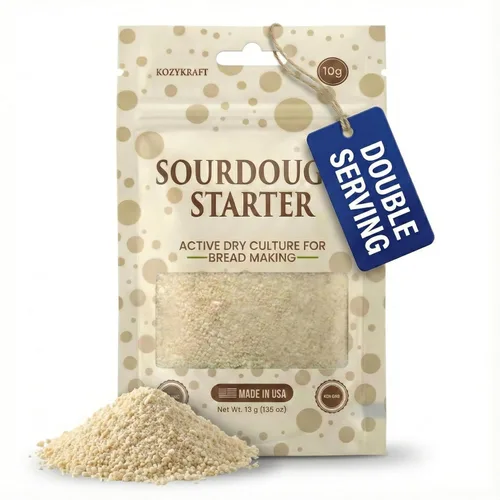 Miniatura 11 de Cultivo básico de masa madre - Levadura seca silvestre deshidratada para hornear pan artesanal casero - Orgánico, sin OMG, fresco, duradero y apto