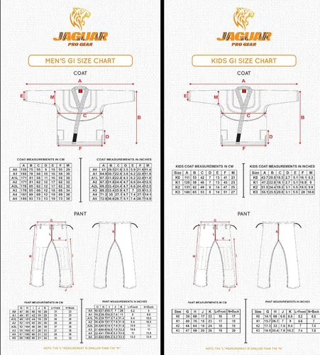 Miniatura 7 de JAGUAR PRO GEAR Classic Series Jiu Jitsu brasileño, unisex para niños y adultos, kimono Gi uniforme ligero con cinturón blanco