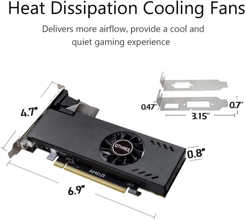 Miniatura 5 de QTHREE Radeon RX 550 - Tarjeta gráfica de perfil bajo de 4 GB, GDDR5, 128 bits, VGA, DVI, HDMI, tarjeta de video para juegos de PC, GPU